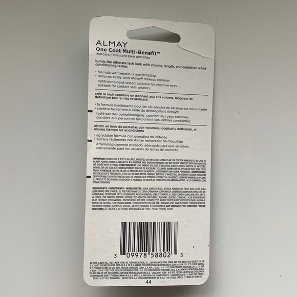 ALMAY One Coat Multi-Benefit Mascara, Black 502 - Picture 3 of 3